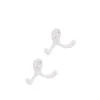 Double crochet en métal blanc Lot de 2