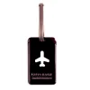 Etiquette de bagage rectangulaire en plastique noir