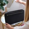 Housse pour ordinateur 15 pouces en simili cuir noir